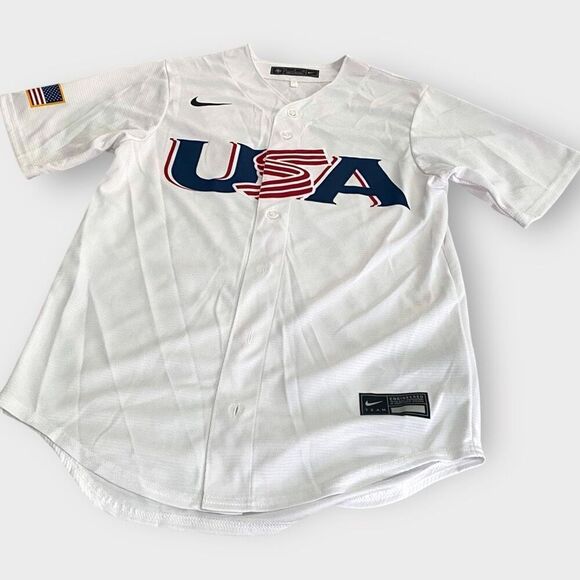 Nike WBC 2023 Team USA Blank White Jersey Mens size Small T770-07TS New - Picture 2 of 11